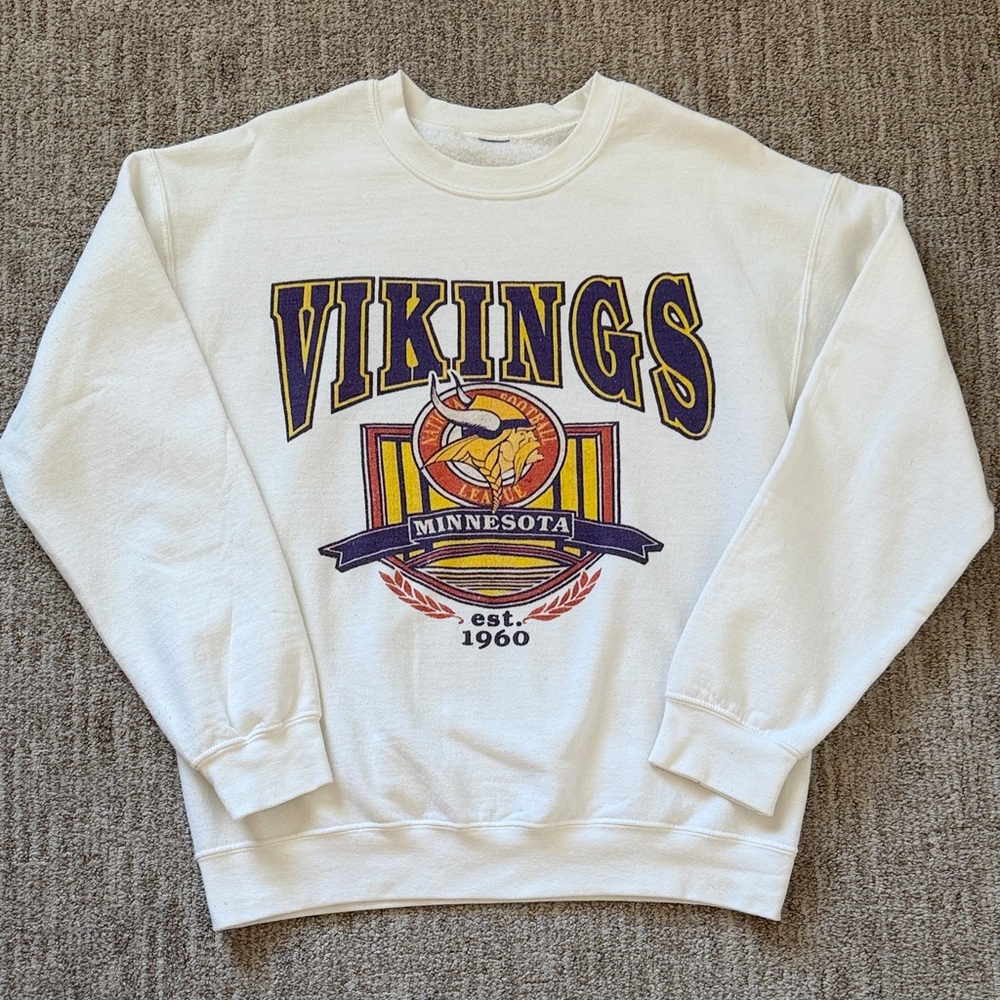 NFL Minnesota Vikings White Crewneck Sweater